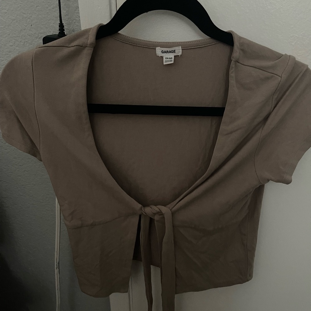 Pink Wrap Tie Cropped shirt